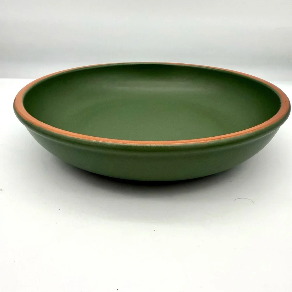 Williams Sonoma Casa Verde Large Pasta Bowl Green Terra Cotta Portugal 10.75